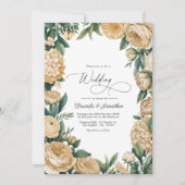 Elegant Sage Green and Sandstone Floral Wedding Einladung (Vorderseite)