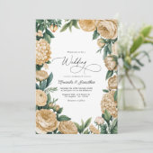 Elegant Sage Green and Sandstone Floral Wedding Einladung (Stehend Vorderseite)