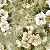 Elegant sage green and white flowers blanket fleecedecke