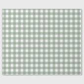 Elegant Sage Green and White Gingham Holiday Geschenkpapier (Flach)