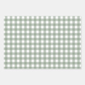 Elegant Sage Green and White Gingham Holiday  Geschenkpapier Set (Vorderseite)