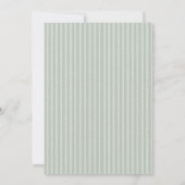 Elegant Sage Green and White Stripes Wedding Einladung (Rückseite)