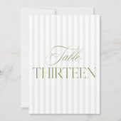 Elegant Sage Green & Beige Wedding 13 Tischnummern (Vorderseite)