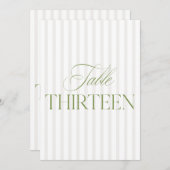 Elegant Sage Green & Beige Wedding 13 Tischnummern (Vorne/Hinten)