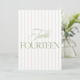Elegant Sage Green & Beige Wedding 14 Tischnummern