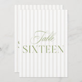 Elegant Sage Green & Beige Wedding 16 Tischnummern (Vorne/Hinten)