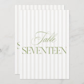 Elegant Sage Green & Beige Wedding 17 Tischnummern (Vorne/Hinten)
