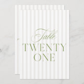 Elegant Sage Green & Beige Wedding 21 Tischnummer (Vorne/Hinten)