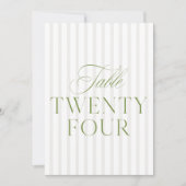 Elegant Sage Green & Beige Wedding 24 Tischnummern (Vorderseite)