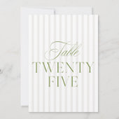 Elegant Sage Green & Beige Wedding 25 Tischnummern (Rückseite)