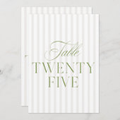 Elegant Sage Green & Beige Wedding 25 Tischnummern (Vorne/Hinten)