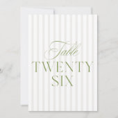 Elegant Sage Green & Beige Wedding 26 Tischnummern (Vorderseite)