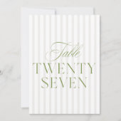 Elegant Sage Green & Beige Wedding 27 Tischnummern (Vorderseite)