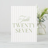 Elegant Sage Green & Beige Wedding 27 Tischnummern (Stehend Vorderseite)