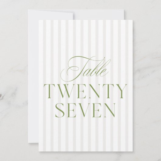 Elegant Sage Green & Beige Wedding 27 Tischnummern (Rückseite)
