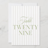 Elegant Sage Green & Beige Wedding 29 Tischnummern (Rückseite)