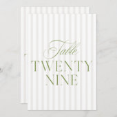 Elegant Sage Green & Beige Wedding 29 Tischnummern (Vorne/Hinten)
