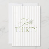 Elegant Sage Green & Beige Wedding 30 Tischnummern (Vorderseite)
