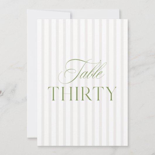 Elegant Sage Green & Beige Wedding 30 Tischnummern (Rückseite)