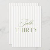 Elegant Sage Green & Beige Wedding 30 Tischnummern (Vorne/Hinten)