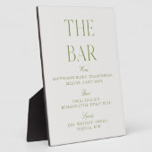 Elegant Sage Green & Beige Wedding Bar Sign Fotoplatte (Seite)