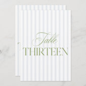 Elegant Sage Green & Blue Wedding 13 Tischnummern (Vorne/Hinten)