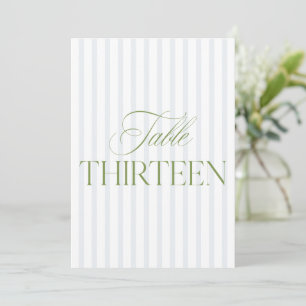 Elegant Sage Green & Blue Wedding 13 Tischnummern