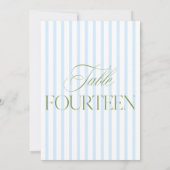 Elegant Sage Green & Blue Wedding 14 Tischnummern (Rückseite)