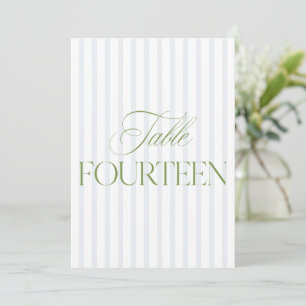 Elegant Sage Green & Blue Wedding 14 Tischnummern