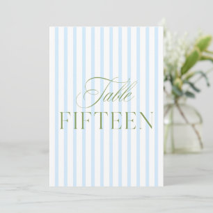 Elegant Sage Green & Blue Wedding 15 Tischnummern