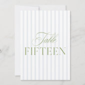 Elegant Sage Green & Blue Wedding 15 Tischnummern (Vorderseite)