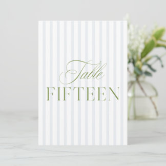 Elegant Sage Green & Blue Wedding 15 Tischnummern