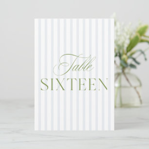 Elegant Sage Green & Blue Wedding 16 Tischnummern