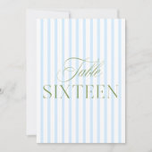 Elegant Sage Green & Blue Wedding 16 Tischnummern (Vorderseite)