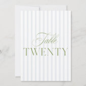 Elegant Sage Green & Blue Wedding 20 Tischnummern (Rückseite)