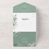 Elegant Sage Green Boho Greenerity Wedding Foto All In One Einladung (Außenbereich)