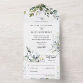 Elegant Sage Green Boho Greenerity Wedding Foto All In One Einladung (Innen)