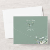 Elegant Sage Green Boho Greenerity Wedding Foto All In One Einladung (Rückseite)