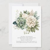 Elegant Sage Green Botanical Bridal Shower | Einladung (Rückseite)