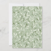 Elegant Sage Green Botanical Crest Wedding Einladung (Rückseite)