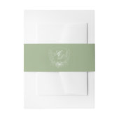 Elegant Sage Green Botanical Crest Wedding Einladungsbanderole (Vorderseite Beispiel)