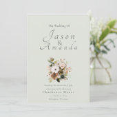 Elegant Sage Green Botanical Garden & Country Einladung (Stehend Vorderseite)