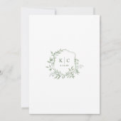 Elegant Sage Green Botanical Garden Wedding Einladung (Rückseite)