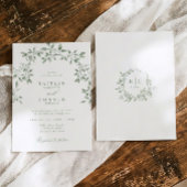 Elegant Sage Green Botanical Garden Wedding Einladung