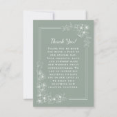 Elegant Sage Green Botanical Photo Wedding Dankeskarte (Vorderseite)