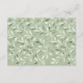 Elegant Sage Green Botanical Wedding Details Begleitkarte (Rückseite)