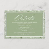 Elegant Sage Green Botanical Wedding Details Begleitkarte (Vorderseite)