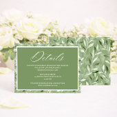 Elegant Sage Green Botanical Wedding Details Begleitkarte