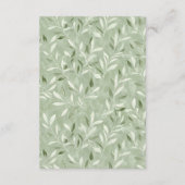 Elegant Sage Green Botanical Wedding Details Begleitkarte (Rückseite)