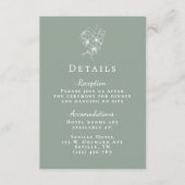 Elegant Sage Green Botanical Wedding Details Begleitkarte (Vorderseite)
